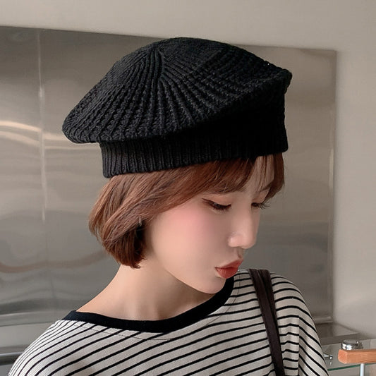 Popular Macaron Color Knit Beret Hat Women