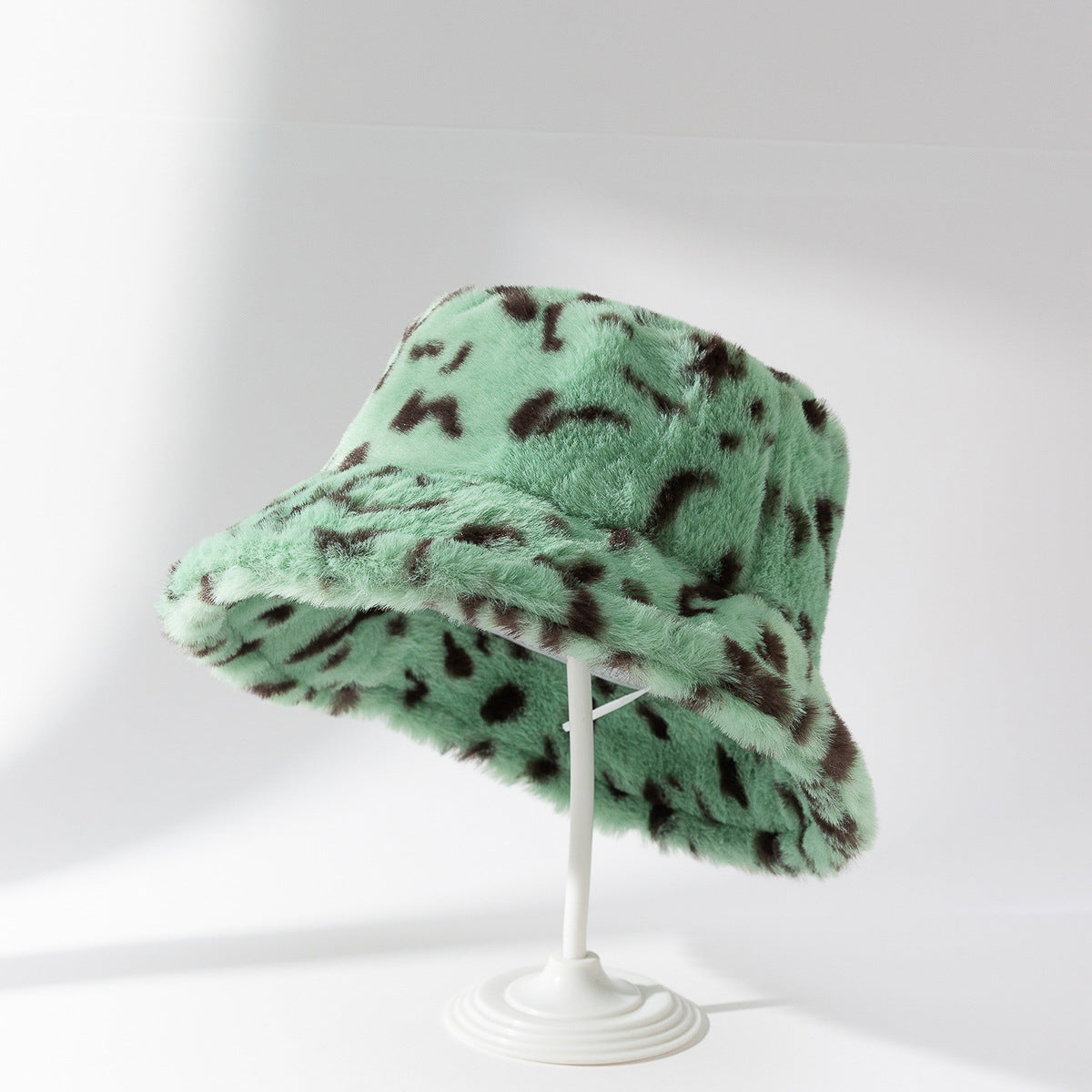 Vintage Plush Leopard Print Fashionable Autumn And Winter Warmth Japanese Hat