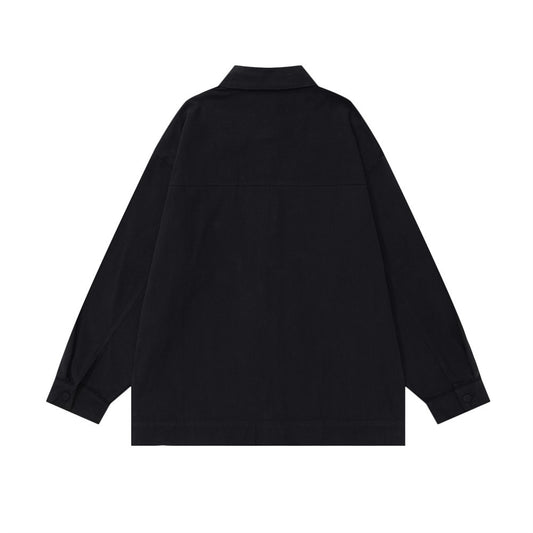 Lace Design Sense Personalized Minority Solid Color Baggy Coat
