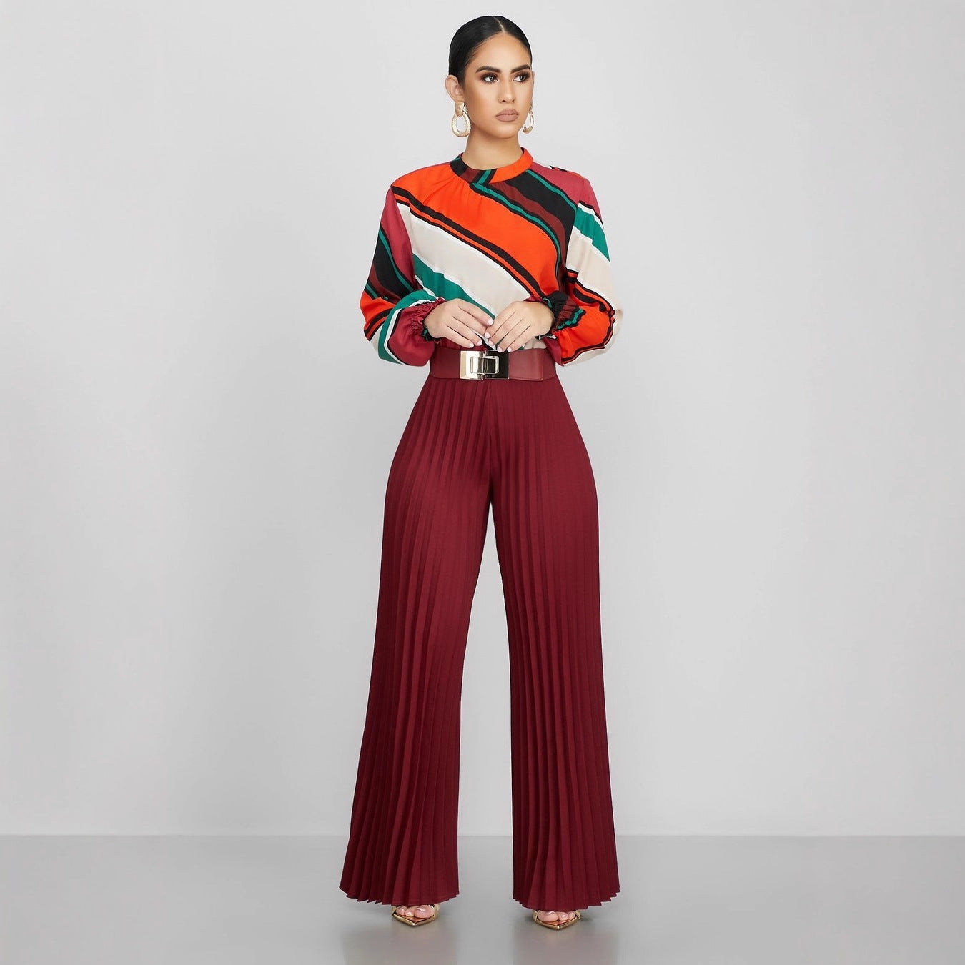 Moderigtige Casual Plisserede Wide-leg Damebukser