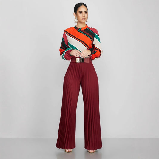 Moderigtige Casual Plisserede Wide-leg Damebukser