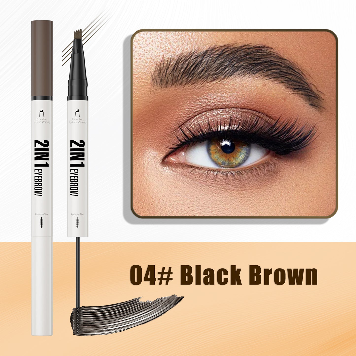Two-in-one Waterproof Sweat-resistant Not Smudge Multi-color Eyebrow Cream
