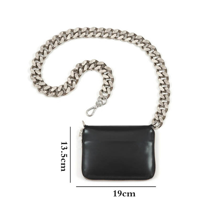 Thick Chain One-shoulder Messenger Coin Leather Mini Wallet