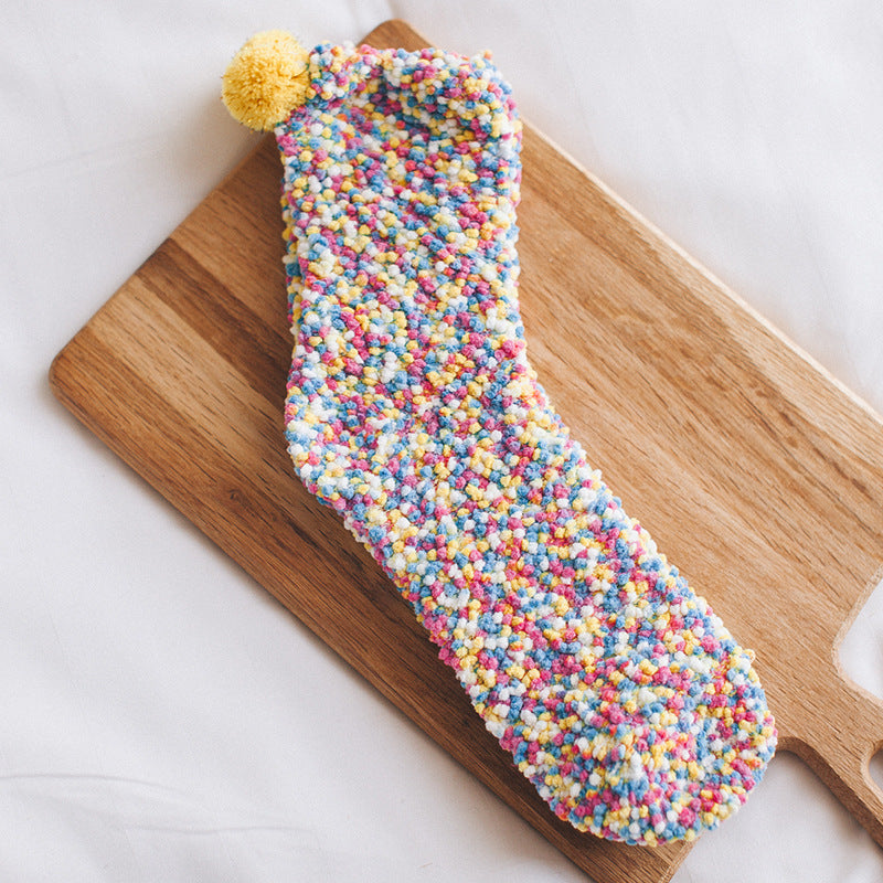Thick coral plush socks