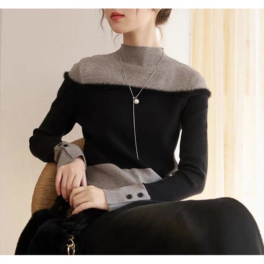 Women's Fake Two Pieces Sweaters Knitwear