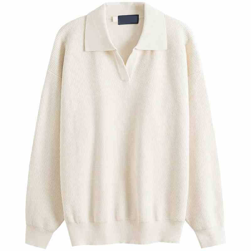 Small V-neck Pullover Vintage Lapel Sweater Men's Loose Advanced Simple Knit
