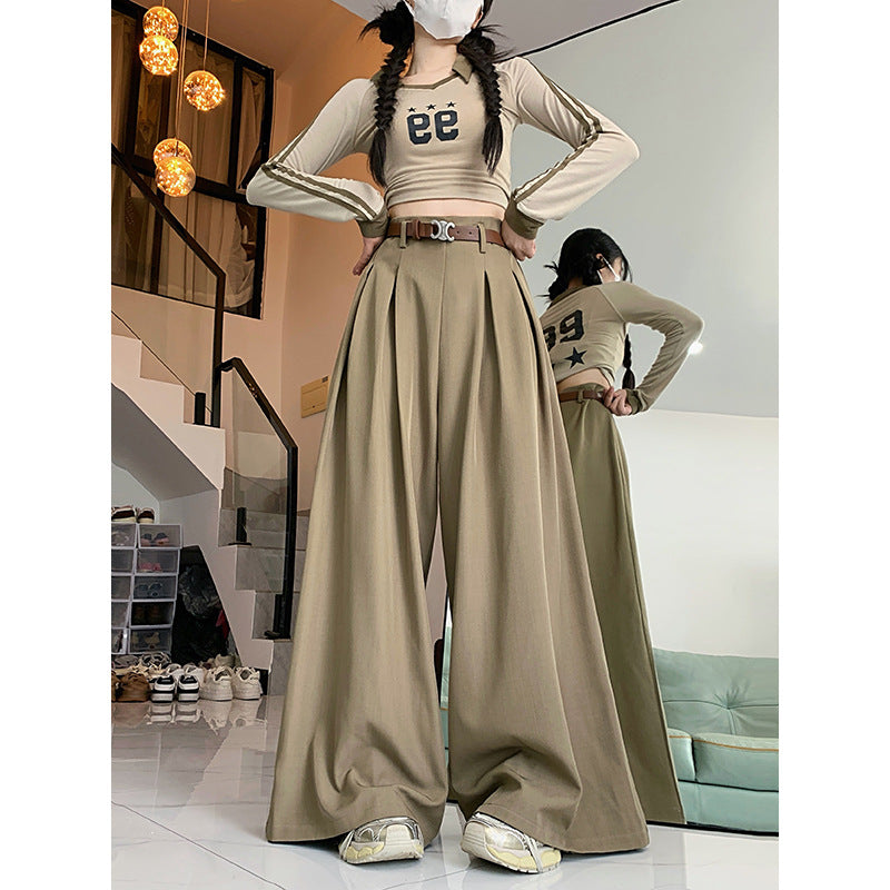 Women's Korean-style Loose Design Suit Pants Casual Pants