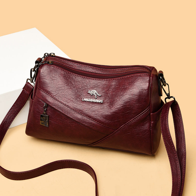Ny Fashion Skulderrem i Blødt Læder Stor Kapacitet Crossbody Taske