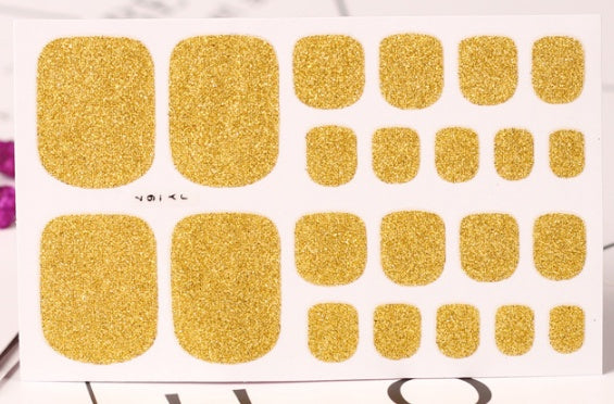 Nail Art Stickers Solid Color Green Onion Powder Foot Stickers 22