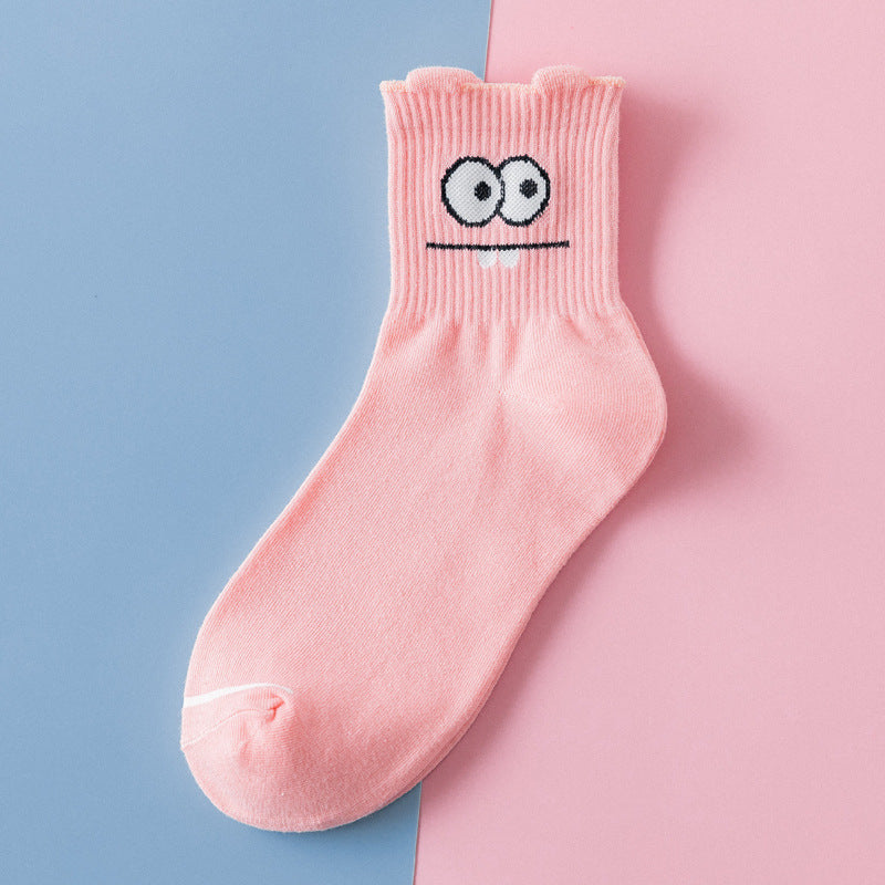 Three-dimensional big eyes Korean socks