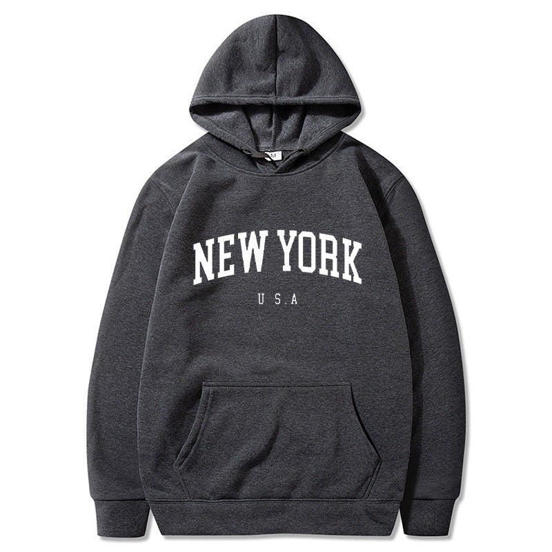 Printed Casual Sports Velvet Padded Hooded Sweatshirt Women's Autumn And Winter