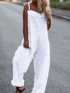 Printed Loose Cotton And Linen Suspenders
