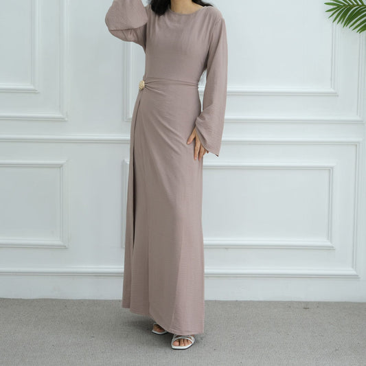 Dubai Middle East Turkey Solid-Color Minimalist Dress