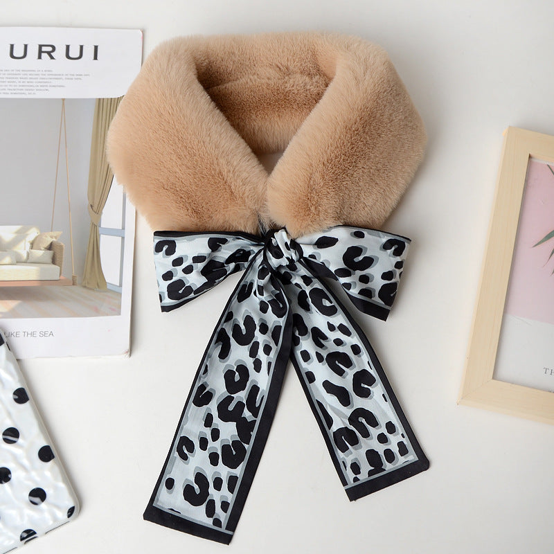 Leopard solid color scarf