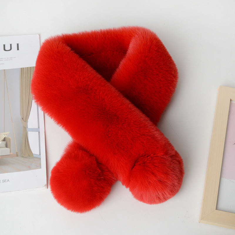 Warm thickened fur plush scarf