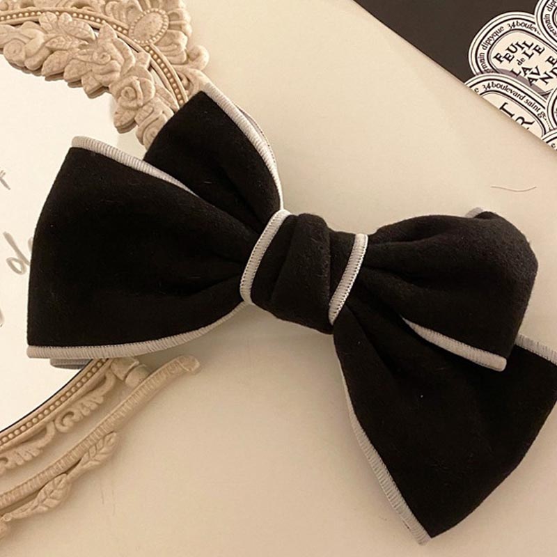 Little fragrance black and white bow hairpin