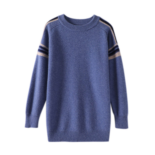 Raglan Sleeve Round Neck Colorblock Sweater