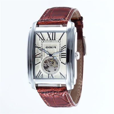 European And American Leisure Square Automatic Men's Hollow Out Machine