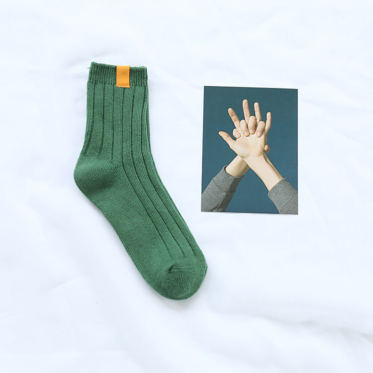 Thick cotton thread double needle pile pile socks