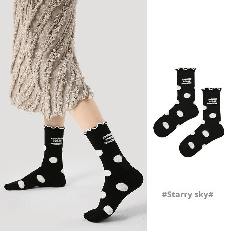 Niche Vintage Court Style Thin Middle-long Stockings