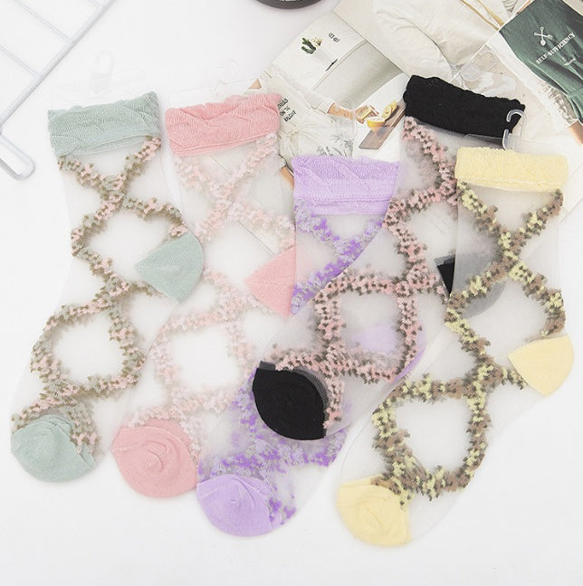 Korean Thin Glass Stockings Transparent Crystal Stockings
