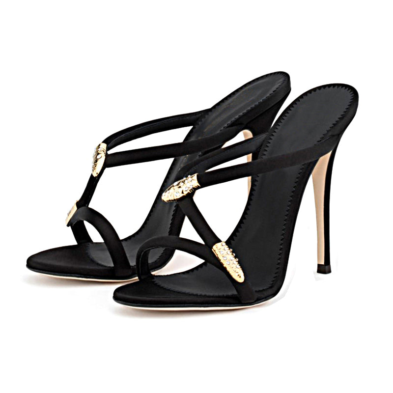 Sorte Stiletter Sandaler