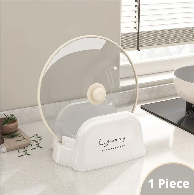 Pot lid rack-cream style-green-PP material-1 piece