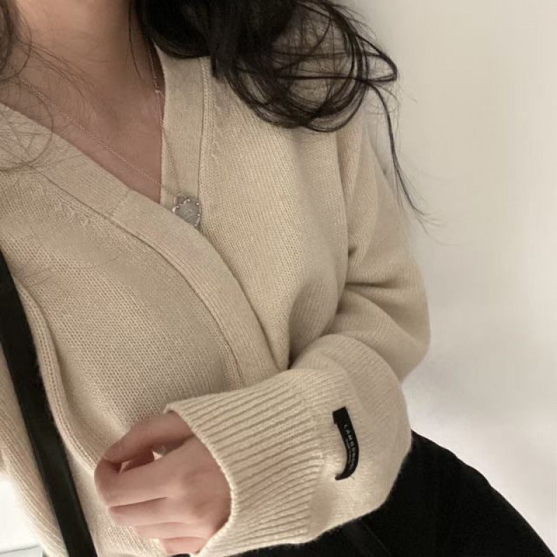 Loose Leisure All-matching Long-sleeved Knitted Cardigan Jacket
