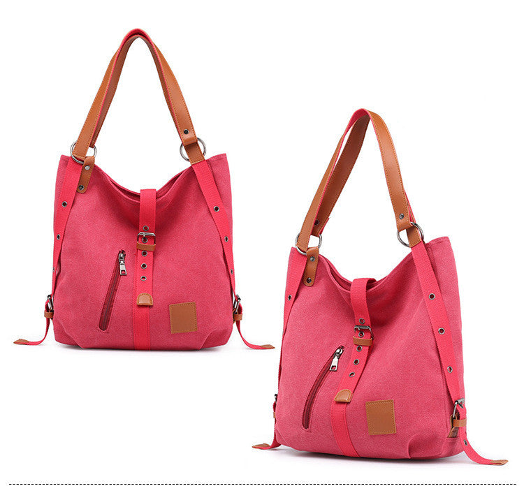 Multifunctional triple bucket oblique backpack