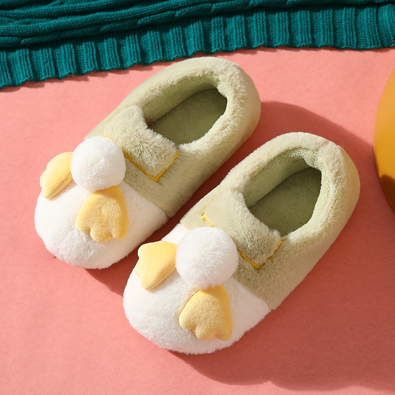 Plush couple home slippers