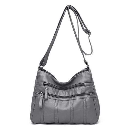 New Trendy Soft Leather Multilayer Messenger Bag