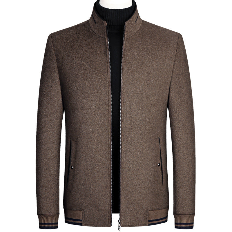 Men's Jacket Vertical Collar Thickened Autumn Woolen Jacket