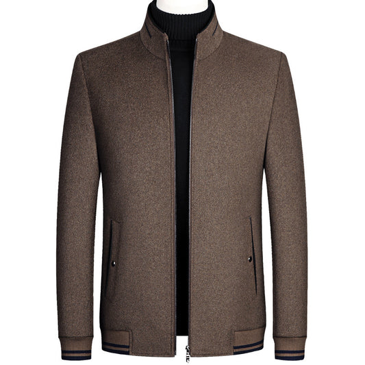Men's Jacket Vertical Collar Thickened Autumn Woolen Jacket