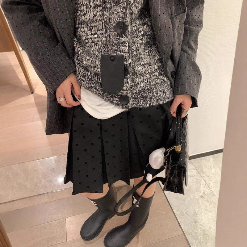 Early Autumn New Stylish Gray A-line Midi Skirt