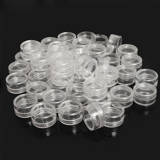 50 Stk. Forseglet Rund Plastik Neglekunst Opbevaringsboks