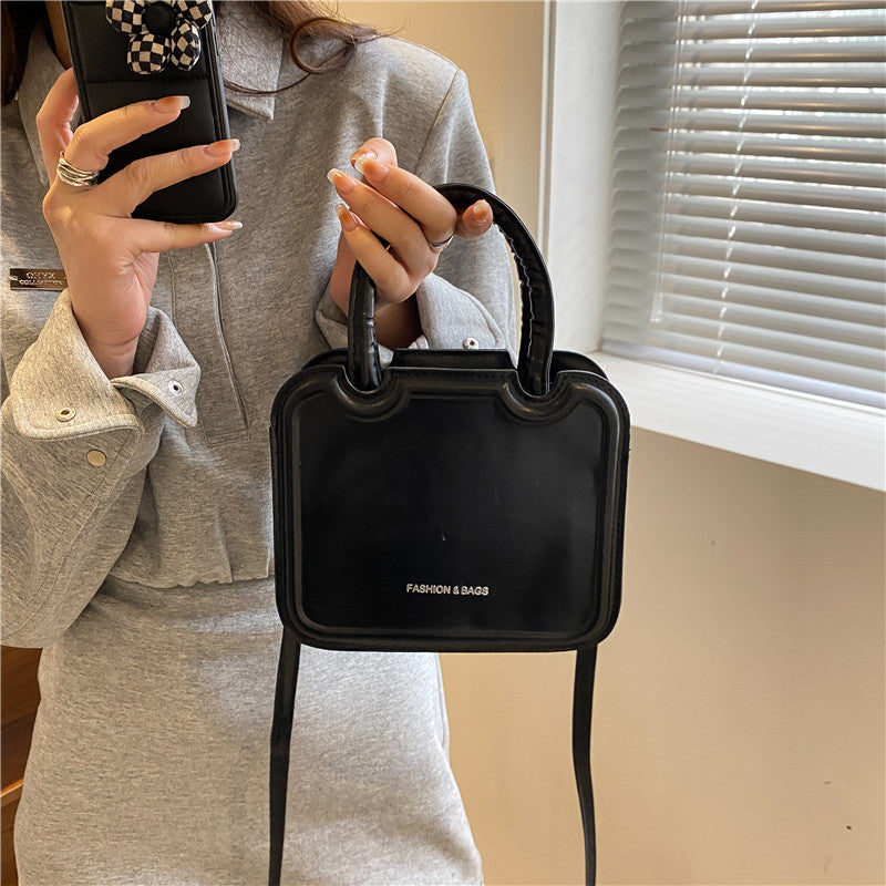Fashion All-match Texture Solid Color Small Handbag