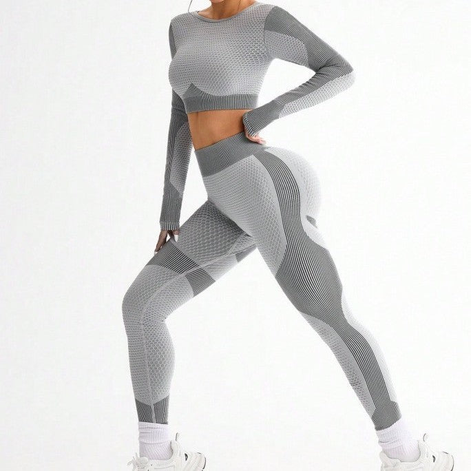 Butt-Lifting Yoga Pants And Back-Slimming Long-Sleeve Top Set