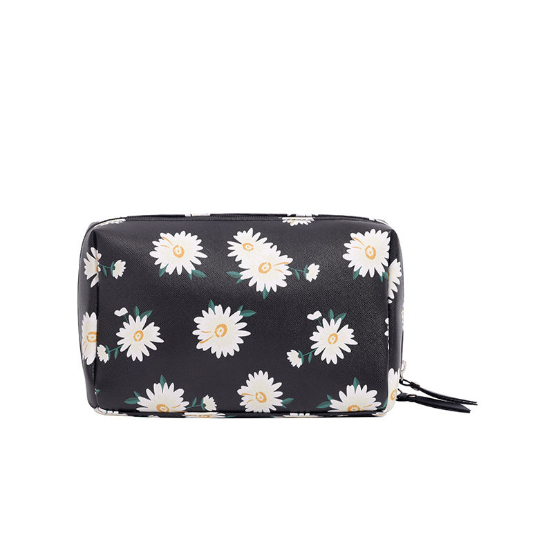 New PU Hand Cosmetic Bag Small Daisy