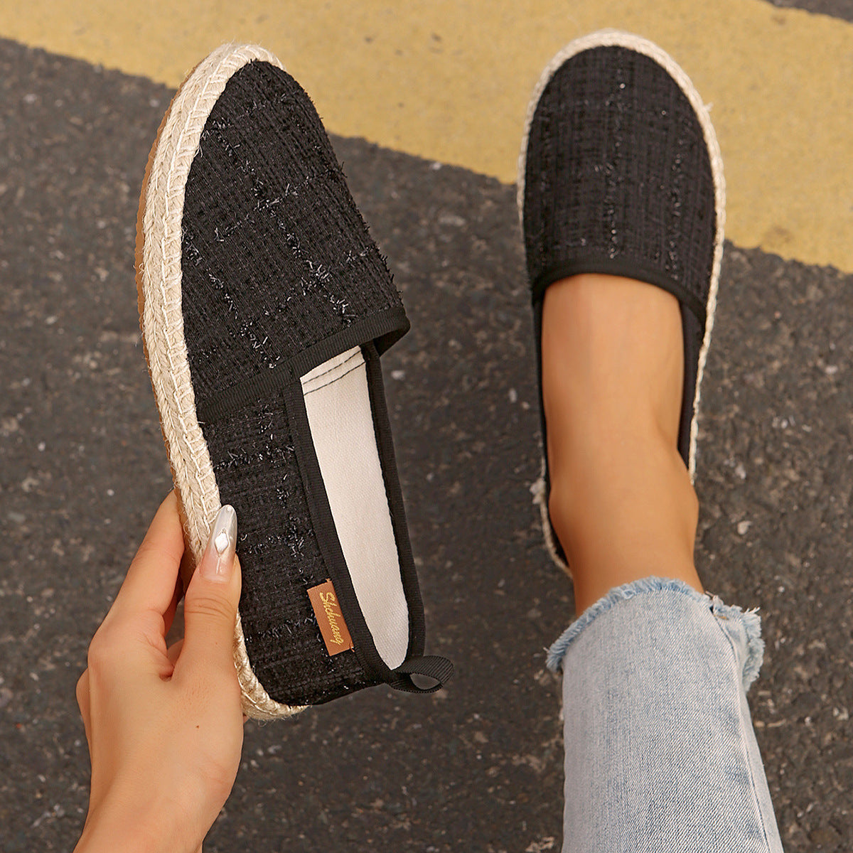 Simple Comfort And Casual Rope Bottom Fisherman Shoes
