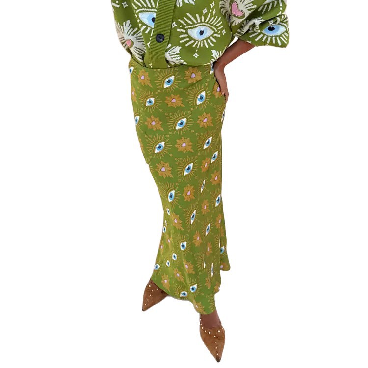 Printed Elastic Waistband Fashionable And Casual