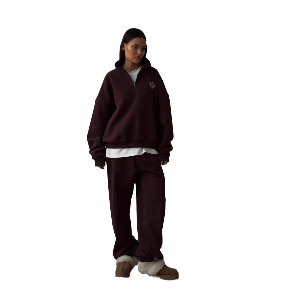 Alsidig Behagelig Terry Sweatshirt med Rund Hals og Bogstaver