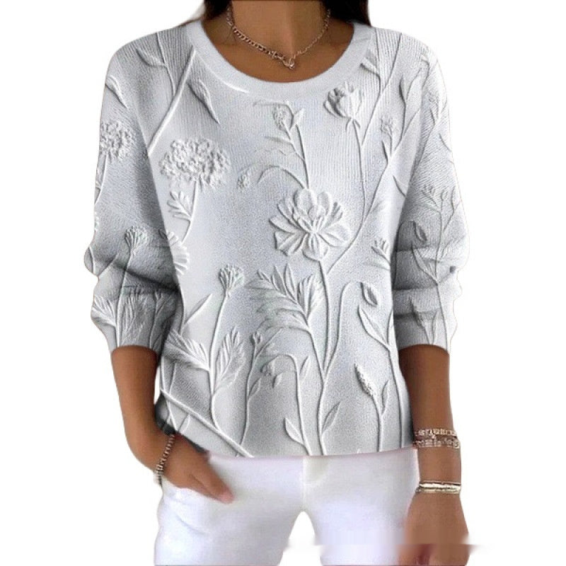 Dame Sweater Med Rund Hals Afslappet Pendler Sweater