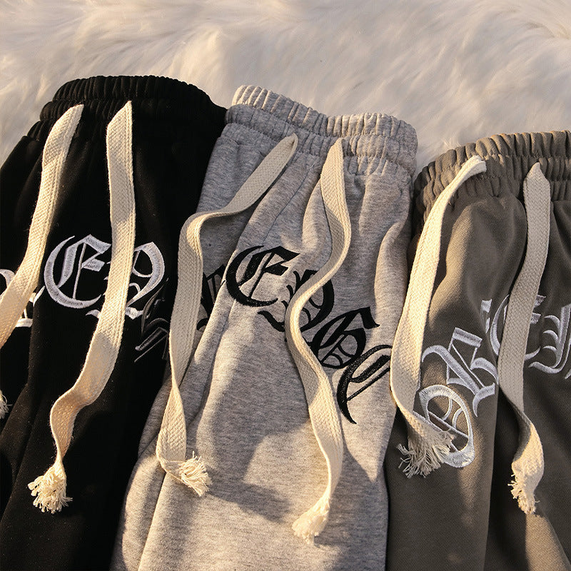 Men's And Women's Embroidered Letters Casual Five-point Shorts