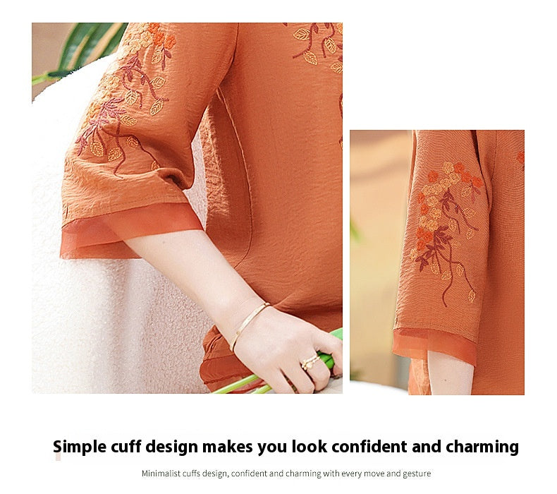 Summer Loose Embroidered Three-dimensional Blouse Shirt