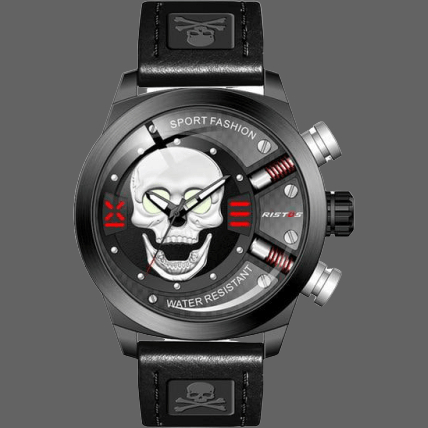 LONGBO 9439 Fashion Circular Skull Watch