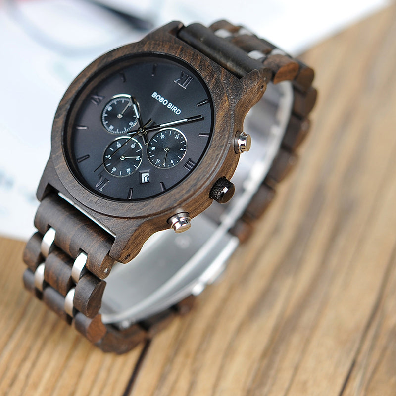 wooden watch quartz watch