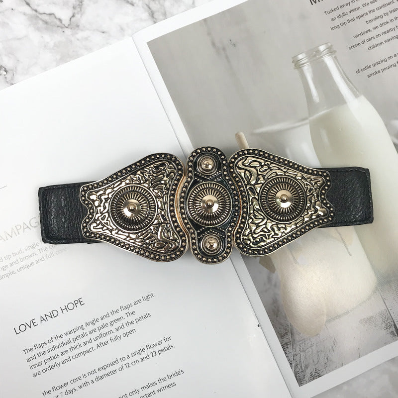 European And American Catwalk Dress Big Belt