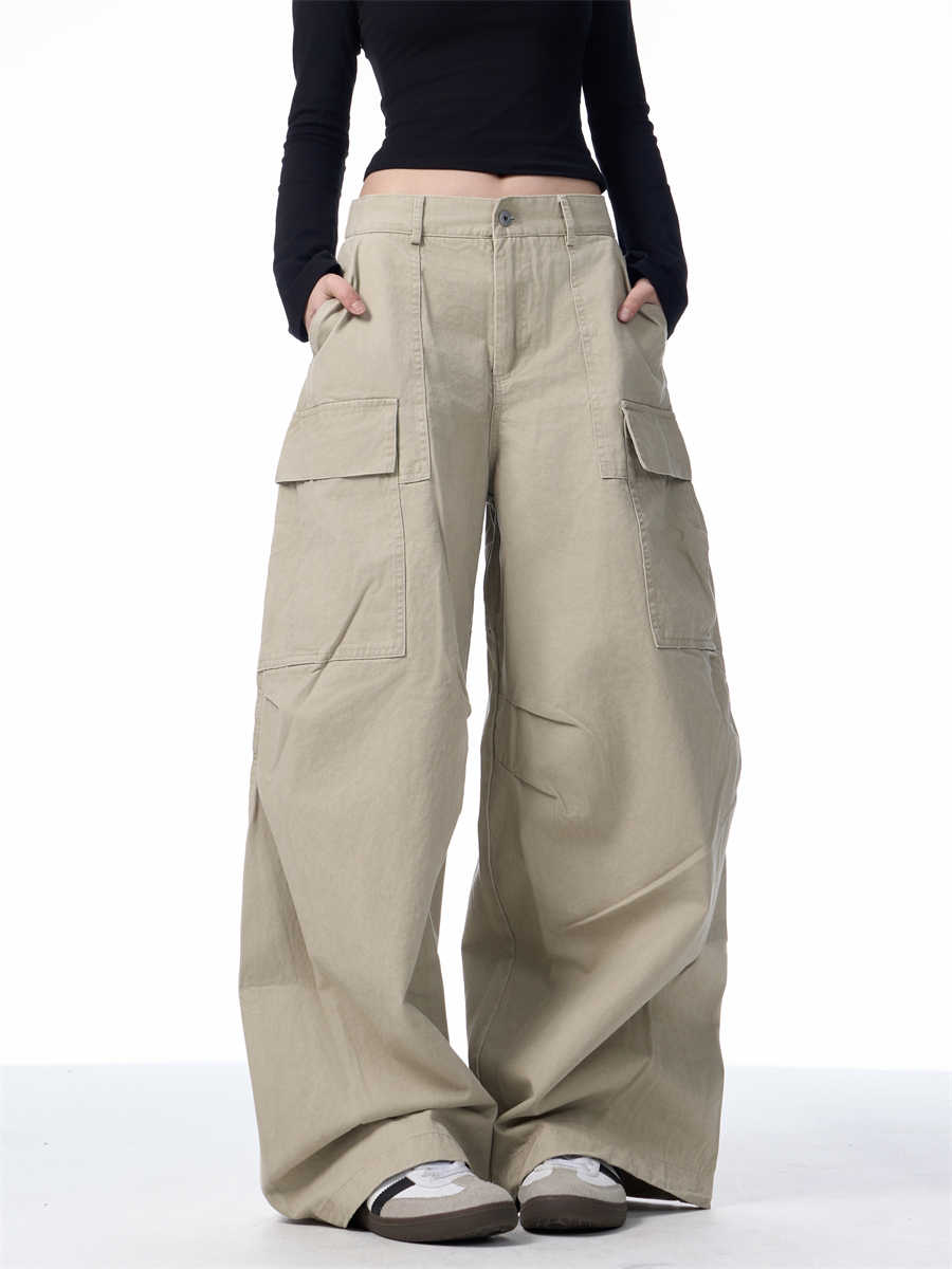 Multi-pocket Machete Overalls Women's Loose Wide-leg Pants