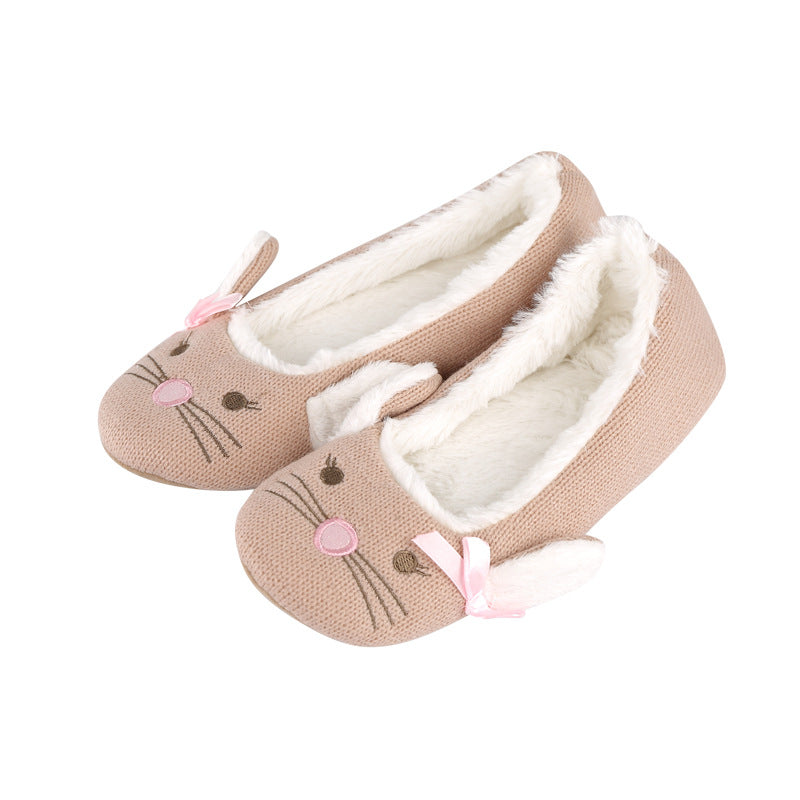 Women's Confinement Shoes Soft Bottom Cartoon Thermal Slippers