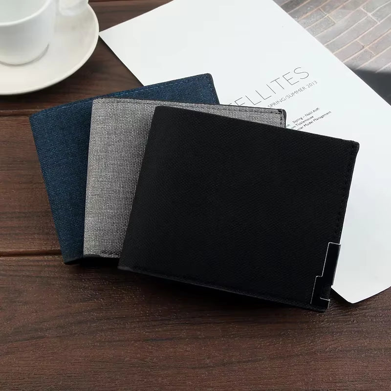 Denim Wallets Purses Men Women Inserts Business Foldable Cowhide Wallet Picture Coin Purse Slim Money Credit ID Cards Holder Bag